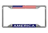 Decorative Metal License Plate Frames America Flag Country Metal License Plate Frame Tag Holder Four Holes