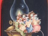 Decorative Painting Santas Three Mice On A Lamp Decorative tole Painting Pattern by Delane