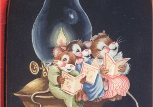 Decorative Painting Santas Three Mice On A Lamp Decorative tole Painting Pattern by Delane