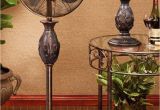 Decorative Pedestal Fans Deco Breeze Multi Colored 16 Inch Floor Fan Fleur De Lis Copper
