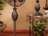 Decorative Pedestal Fans Deco Breeze Multi Colored 16 Inch Floor Fan Fleur De Lis Copper
