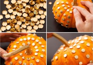 Decorative Pumpkins for Sale 2 Ways to Make Chic No Carve Pumpkins Gold Studs Gold and Holidays