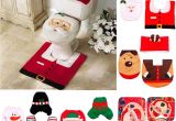 Decorative Santas Best Fengrise Santa Claus Rug toilet Seat Cover Bathroom Set Merry