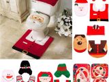 Decorative Santas Best Fengrise Santa Claus Rug toilet Seat Cover Bathroom Set Merry