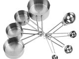 Decorative Silver Measuring Cups 8 Pcs Set Stainless Steel Measuring Cup Kitchen Measuring tools Sets