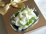 Decorative soap Bars for Sale Double White Plumeria Hand Carved In soap Bar with Jasmine Aroma