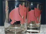 Decorative Uses for Shot Glasses Vintage Barware Federal Glass Co Pink Elephant Double Shotglasses