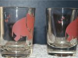 Decorative Uses for Shot Glasses Vintage Barware Federal Glass Co Pink Elephant Double Shotglasses