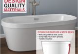 Delta Synergy Acrylic Freestanding Bathtub 68" X 36" Freestanding Tub with Integrated Waste and