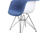 Denim Blue Accent Chair Denim Blue Woven Fabric Upholstered Eames Style Accent Arm