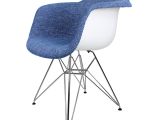 Denim Blue Accent Chair Denim Blue Woven Fabric Upholstered Eames Style Accent Arm