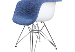 Denim Blue Accent Chair Denim Blue Woven Fabric Upholstered Eames Style Accent Arm