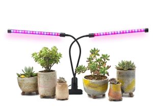 Desktop Plant Light 18w Dual Head Timing Grow Lamp 36 Led Chips with Red Blue Spectrum