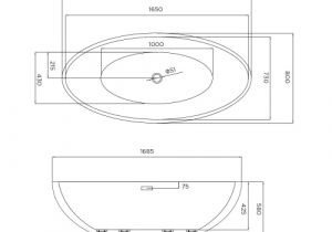 Dimensions Freestanding Bathtub 1685x800mm Alexandra Freestanding Bath Small