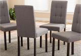 Dining Chairs Set Of 4 Baxton Studio andrew 9 Grids Gray Fabric Upholstered Dining Chairs