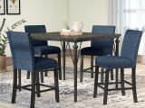 Dining Room Table with Wine Rack Underneath Gracie Oaks Amy Wood Counter Height 5 Piece Dining Set with Fabric
