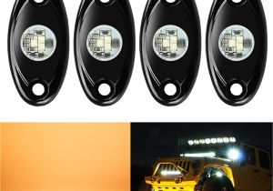 Dirt Bike Led Light Bar Amazon Com 4 Pods Led Rock Lights Kit Ampper Waterproof Underglow