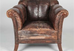 Distressed Leather Accent Chair 20th Century Distressed Vertical Tufted Leather Club