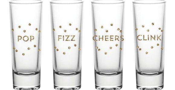 Diy Decorative Shot Glasses Pop Fizz Cheers Clink Shot Glasses Set Of 4 Currently