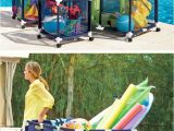 Do It Yourself Pool Float Rack these Mesh Pool toy Storage Bins are Large Enough to Hold Everything