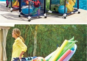 Do It Yourself Pool Float Rack these Mesh Pool toy Storage Bins are Large Enough to Hold Everything