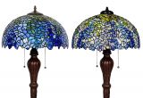 Dragonfly Stained Glass Lamps for Sale Table Lamps Magcolor Tiffany Style Stained Glass Purple Wisteria