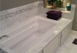 Drop In Jetted Bathtub Drop In Jacuzzi Bath Tub with Tile Backsplash and Cabinet