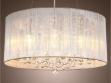 Drum Light Fixture Modern Crystal Pendant Light In Cylinder Shade Drum Style Home