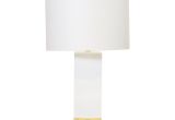 Drum Set Lights Square White Lacquer and Brass Lamp with White Linen Drum Shade New