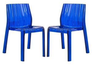 Electric Blue Accent Chair Shop Leisuremod Denville Transparent Blue Plastic Dining