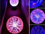 Electro Plasma Lava Lamp Sphere Lightning Lamp Light Party Black Base Glass Plasma Ball