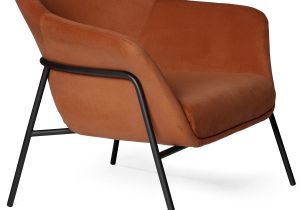 Elizabeth Velvet Accent Chair Modern Accent Chair orange Velvet Black Frame