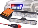 Emergency Lights for Vehicles 2pcs 6 Led Front Grill Strobe Lights Bar White Yellow Red Blue Car