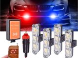 Emergency Lights for Vehicles 4×3 Leds Strobe Emergency Lights with Remote Control Flash Warning