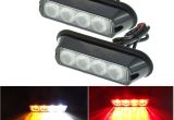 Emergency Vehicle Interior Light Bars A 2pcs Amber 4 Led Car Warning Light Flashing Lamp Emergency Beacon