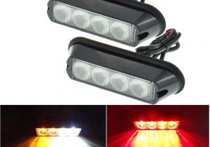 Emergency Vehicle Interior Light Bars A 2pcs Amber 4 Led Car Warning Light Flashing Lamp Emergency Beacon