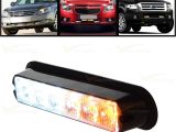 Emergency Vehicle Interior Light Bars White Amber 6 Led Warning Beacon Emergency Car Truck Strobe Flash