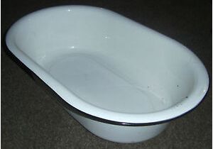 Enamel Baby Bathtub Vintage Enamelware Enamel Porcelain Baby Bath Tub