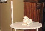 End Table with attached Lamp and Magazine Rack End Table with Built In Lamp Luxury Refinished Side Table with