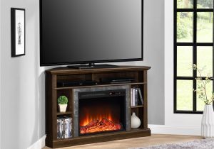 Entertainment Center with Gas Fireplace Insert This Contemporary Styled Warm Espresso Altra Overland Corner