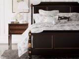 Ethan Allen Elements Bedroom Collection A Scrolled Headboard and Footboard and Posts Adorned with Bamboo