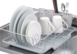 Extra Large Metal Wire Dish Rack with Drainboard Shop Sweet Home Collection 3 Piece Silver Dish Drainer Set On Sale