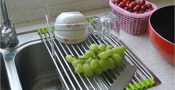 Extra Large Roll-up Dish Drying Rack Roll Up Folding Over the Sink Multipurpose Roll Up Dish Drying Rack