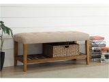 Extra Long Bench Cushion Acme Furniture Charla Beige and Oak Storage Bench 96682 the Home Depot