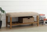 Extra Long Storage Bench Acme Furniture Charla Beige and Oak Storage Bench 96682 the Home Depot