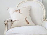 Fainting Chair Slipcover Classic White with Hare Pillow Subtle Reminders Of the Easter Bunny