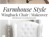 Fainting Chair Slipcover Farmhouse Style Wingback Chair Makeover Chair Makeover Wingback