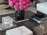 Fake Chanel Books for Decor Hot Pink Floral Arrangement Takes Center Stage On This Coffee Table