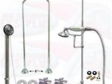Faucets for Clawfoot Bathtubs Chrome Tub Mount Clawfoot Faucet Kit W Shower Riser