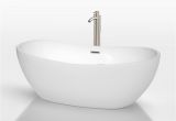 Faucets for Freestanding Bathtubs 65" Freestanding Bathtub In White with Floor Mounted Faucet